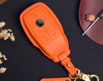 Mercedes C-Class Key Fob Cover, Handcrafted Key Case For C-Class S-Class E-Class G-class GLC-class, Mercedes Benz Accessories, Birthday Gift