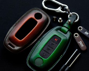 Funda para llavero de Nissan Pathfinder, funda de cuero personalizada para llavero de Nissan Pathfinder, regalo de cumpleaños