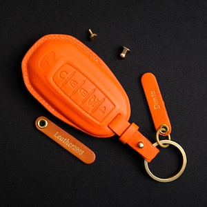 Handmade Key Case For Infiniti Q50 Q60 QX50 QX55 QX60, Custom Leather Key Case For Infiniti, Infiniti Key Holder, Infiniti Accessories
