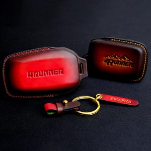 Fit for Toyota 4Runner Trd Pro Sr5 Premium Sport Limited Platinum Trd Sport Leather Key Fob Cover, Toyota Key Chain Holder Accessory