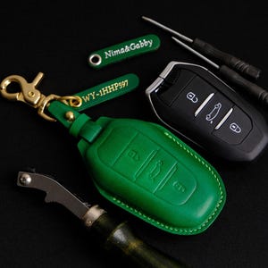 Peugeot 5008 Key Fob Cover, Handcraft leather Key Case For Peugeot 3008 5008 308 301 508 2008 Fit Citroen, Personalized Gift