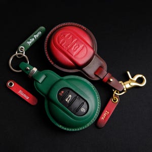 Mini Cooper SE Key Fob Cover, Custom Leather Key Case for Mini Countryman, Clubman, Hardtop, Mini Key Holder, Personalized Car Gift