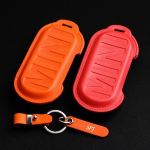 Mini Electric (Mini Cooper SE) Key Fob Cover, Handcrated Leather Key Fob Cover For Mini Cooper Electric/ Countryman/ Clubman/ 3 Door/ 5 Door