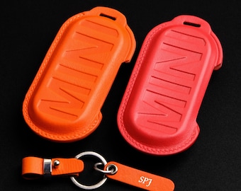 Mini Electric (Mini Cooper SE) Key Fob Cover, Handcrated Leather Key Fob Cover For Mini Cooper Electric/ Countryman/ Clubman/ 3 Door/ 5 Door