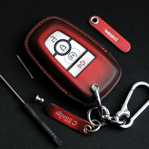 Ford Edge Key Fob Cover, Handcrafted Leather Key Case For Ford Edge ST, SEL, ST-Line, Titanium..., Personalized Keychain, Mother's Day Gift