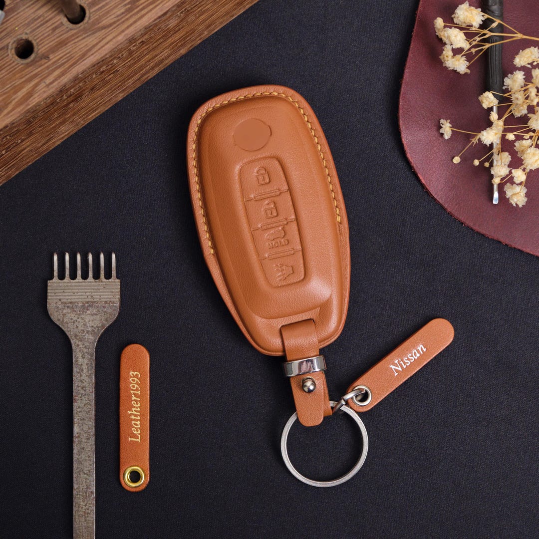 Nissan Ariya Leather Key Fob Cover, Personalized Key Case for Nissan ...