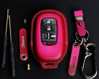 Etui na kluczyk Premium do Civica, skórzane, pasuje do Accorda Civica CR-V HR-V Pilot Fit Odyssey Crosstour Insight, prezent dla mamy