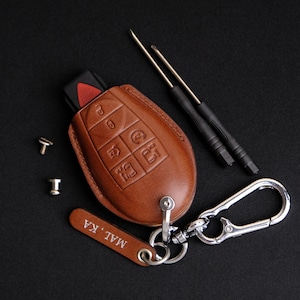 Grand Caravan Key Fob Cover, Leather Key Case For Dart, Town & Country, Cherokee, Challengerr, Charger, Gift For Him