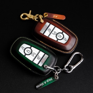 Étui pour porte-clés Ford Edge ST, étui pour clés en cuir fait main pour Edge ST, série ST, titane, accessoire à distance d&#39;entrée de porte-clés Ford, cadeau pour lui