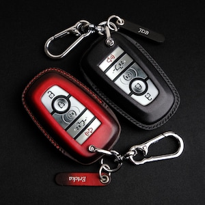 Custom Leather Key Case For Ford F150 Raptor, Cover For Ford F150 Key Fob, Ford F150 Key Holder, Ford Accessories, Gift for New Car