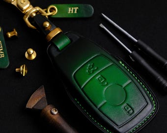 Mercedes C-Class Key Fob Cover, Handcrafted Key Case For C-Class S-Class E-Class G-class GLC-class, Mercedes Benz Accessories, Birthday Gift