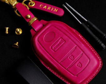 Leder Schlüsseletui für BMW Corolla Cross, BMW Corolla Cross Schlüsselanhänger, personalisierte Tags für Corolla Cross, BMW Zubehör