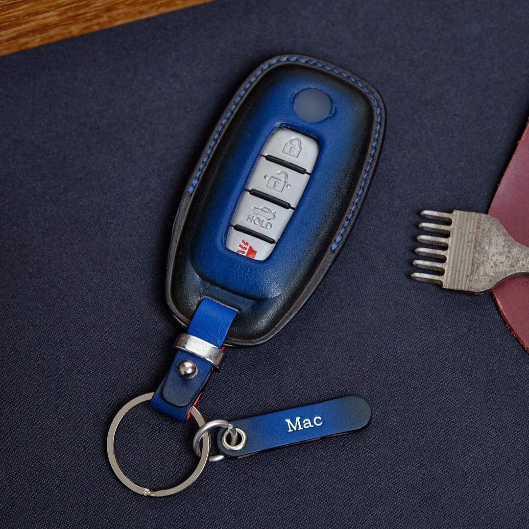 Nissan Ariya Leather Key Case, Handmade Key Fob Cover for Nissan ...