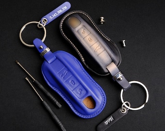2025 2024 Porsche Key Fob Cover, Leather Key Case for 718, 911, Taycan, Panamera, Macan, Cayenne... Porsche Key Holder & Accessories
