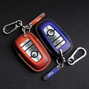 Ford F-150 Tremor Key Fob Cover, Custom Leather Key Case for F-Series, F-250, F-350, Ranger, Explorer, Edge, Ford Keychain & Accessories