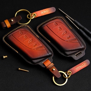 Personalized Leather Key Fob Cover For Lexus LS, Lexus Keychains Keyless Remotes, Lexus Key Holder, Gift For Him