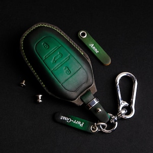 Custom Key Fob Cover For Peugeot 5008, Handmade Leather Key Case For Peugeot 208 308 508 2008 3008 5008... Peugeot Key Case, Gift For Him