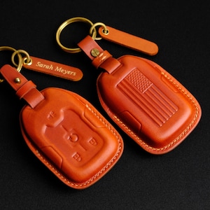 Custom Leather Key Case For GMC Terrain, Personalized Smart Remote, GMC Terrain Accessory, Gmc Key Holder