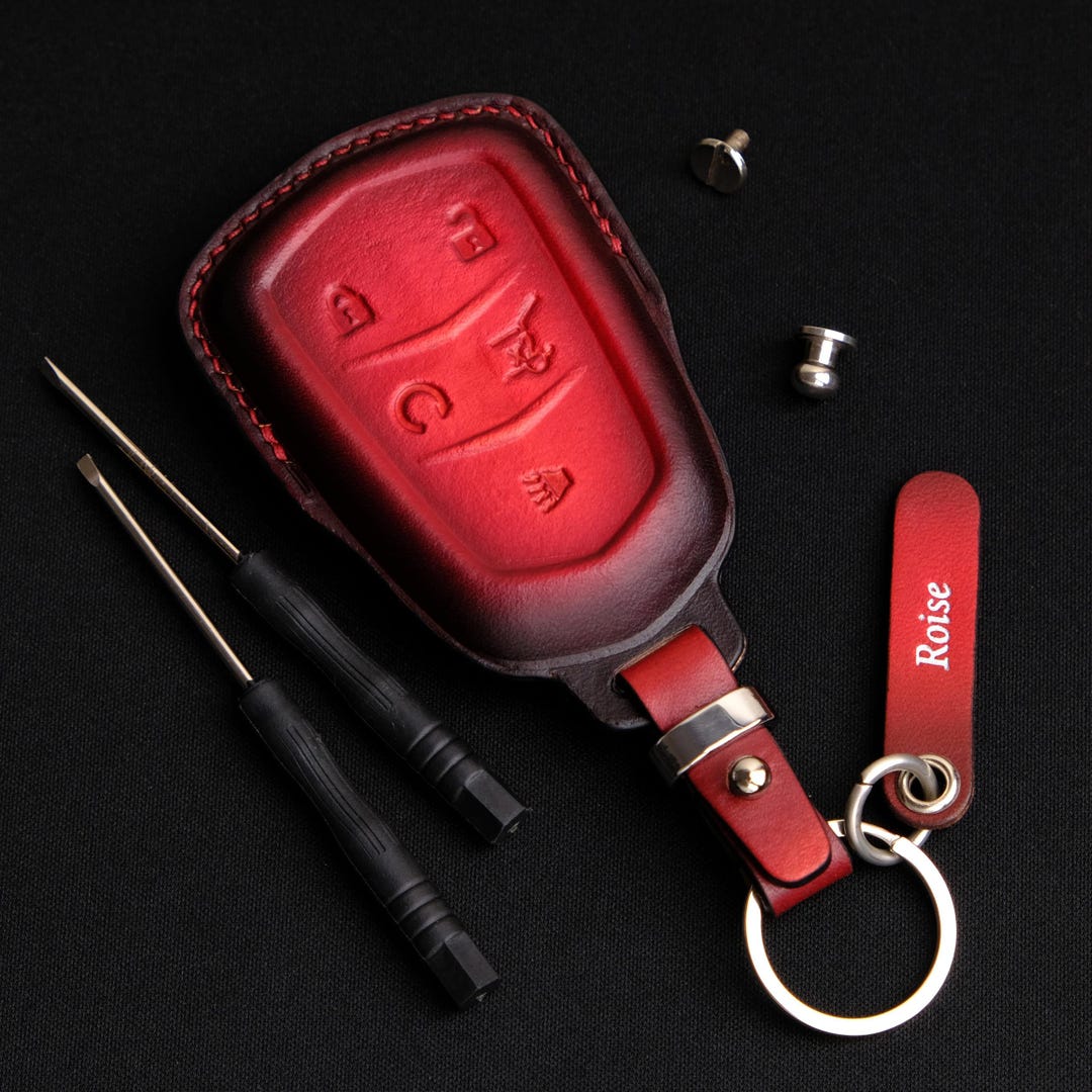 Customized Leather Key Fob Cover for Cadillac XT5, Personalized Key ...