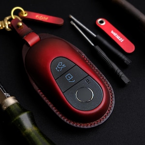 Handcrafted Leather Key Fob Cover For C-Class S-Class E-Class G-class GLC-Class, Mercedes Benz Accessories, Mother&#39;s Day Gift
