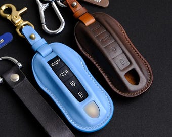 Porsche 911 Key Fob Cover, Handcrafted Leather Case for 718 911 Taycan Panamera Macan Cayenne..., Gifts for Him, Porsche 911 Accessories