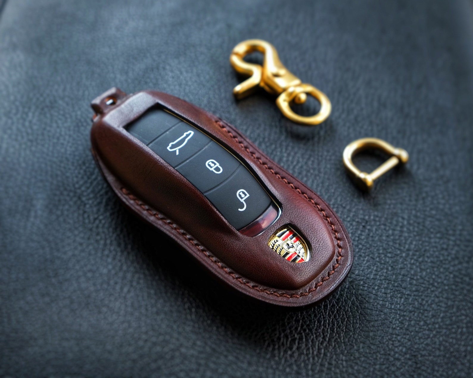 Porsche Key Fob Cover Porsche Keychains Leather Key Case | Etsy