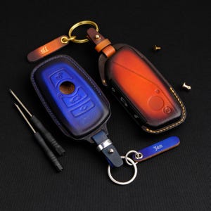 Leather Key Case For BMW 3 5 7 Series Z4 M5 X1 X5, BMW Key Case Holder, Bmw Accessories, Custom Key Fob Cover For Bmw