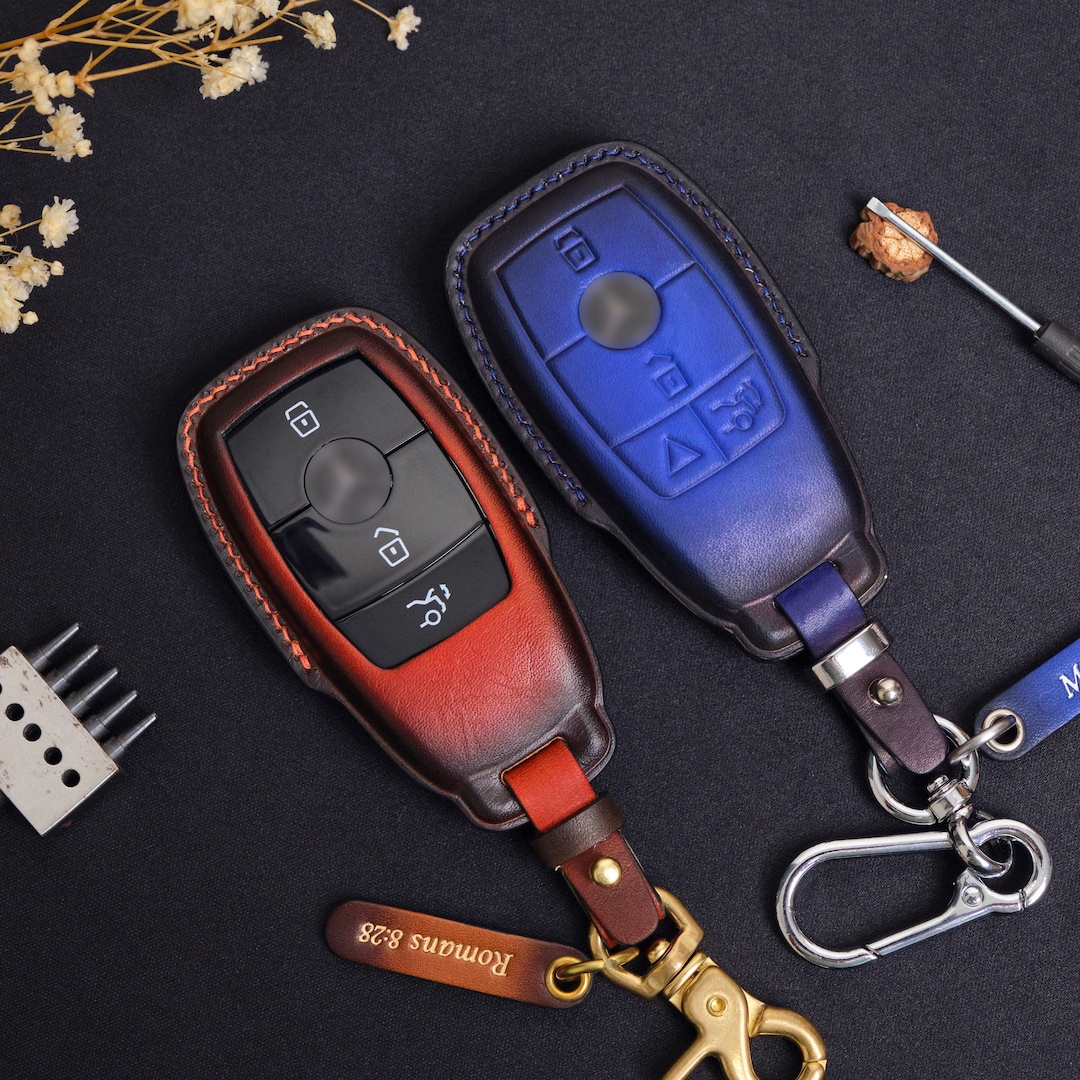 Mercedes E-class Leather Key Fob Cover, Custom Key Case for E, G, A ...