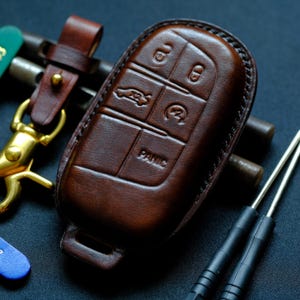 Leather Key Fob Cover For Charger Srt, Key Fob Cover Fit For Charger Srt, Personalized Keychain, Gift For Him