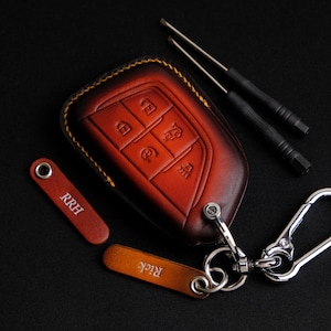 Cadillac CT4 CT5 Key Fob Cover, Cadillac Key Chain Accessory, Handmade Leather Key Case For Cadillac CT4 CT5, Gift For Him