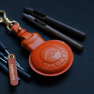 Mini Cooper Key Fob Cover, Handcrated Leather Key Case For Mini Cooper One Clubman 2 Door 4 Door,... Mini Cooper Accessories