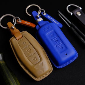 Leather Key Fob Cover Mitsubishi Mirage, Mitsubishi Mirage Key Case, Mitsubishi Key Fob Cover Key Chain Holder Accessories