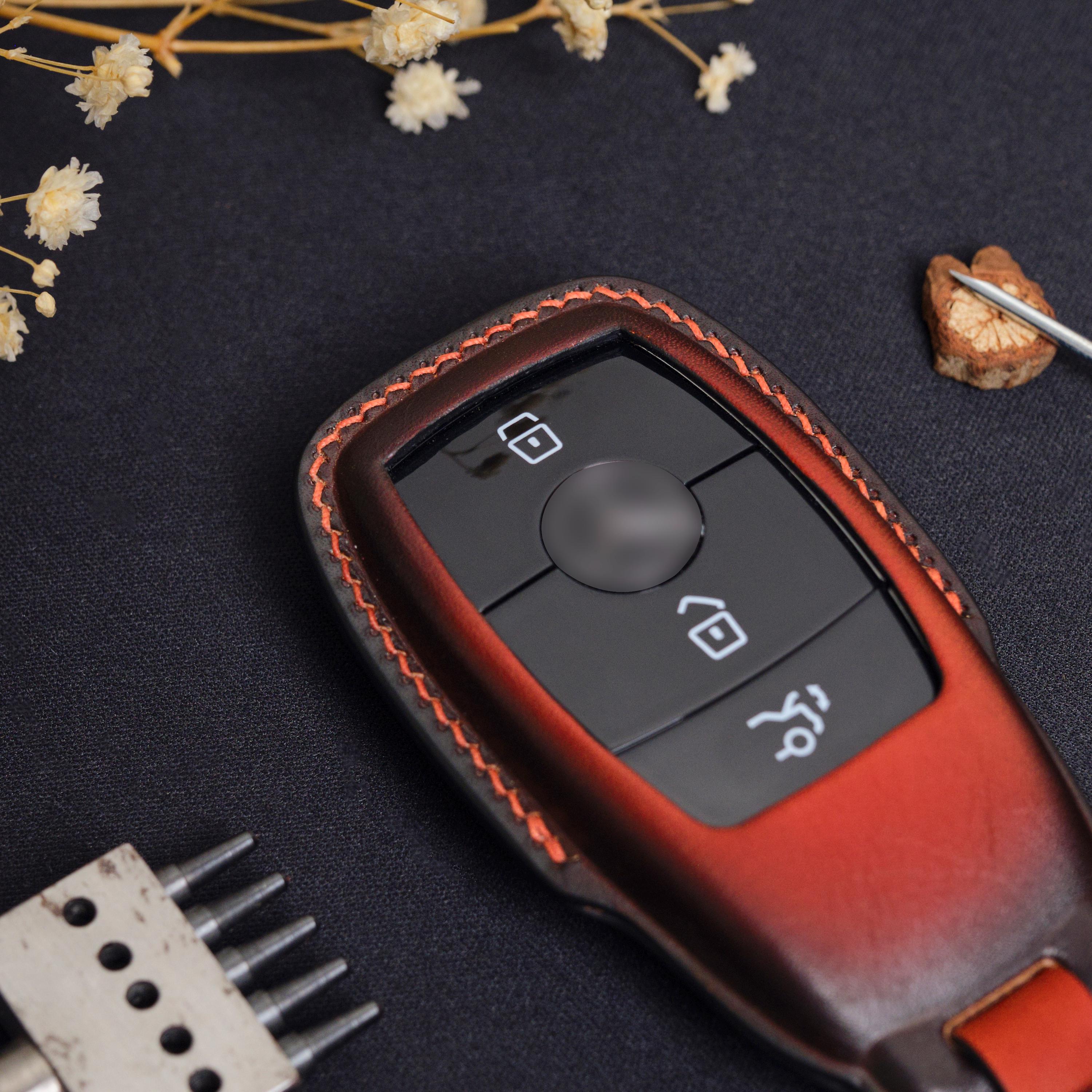 Mercedes E-class Leather Key Fob Cover, Custom Key Case for E, G, A ...