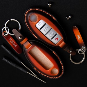 Car Key Cover For Nissan Altima, Leather Protector Case For Keyless Entry Remote, Key Chain Altima, Birthday Gift