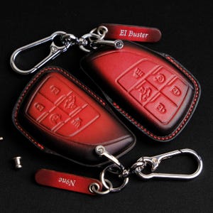 Hancarft Leather Key Case For Sierra, GMC Sierra Accessories, GMC Sierra Key Fob Cover, Personalized Gift