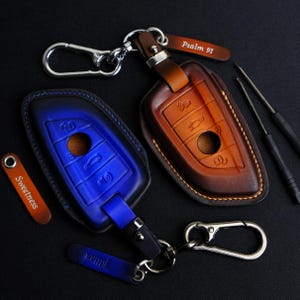 BMW 2 3 4 5 6 7 Series Key Fob Cover, Handcrafted Leather Key Case For BMW X3 X4 X5 X6 M3 Z4 E Series I Series, BMW Key Chain, Gift For Dad