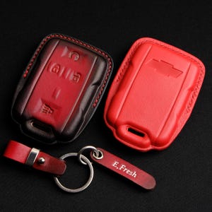 Leather Key Fob Cover For Chevrolet Silverado / Colorado, Chevrolet Key Case, Chevrolet leather key fob cover, Car Key Case, Gifts For Men