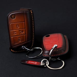 VW Tiguan, Atlas, Passat, Jetta, Arteon Leather Key Fob Cover, Volkswagen Key Holder & Accessories, Gift For Husband