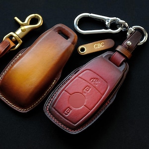 Mercedes E-Class Key Fob Cover, Leather Key Case For Mercedes E-class G-class S-class GLC-Class... Mercedes Fob Shell Entry Remote