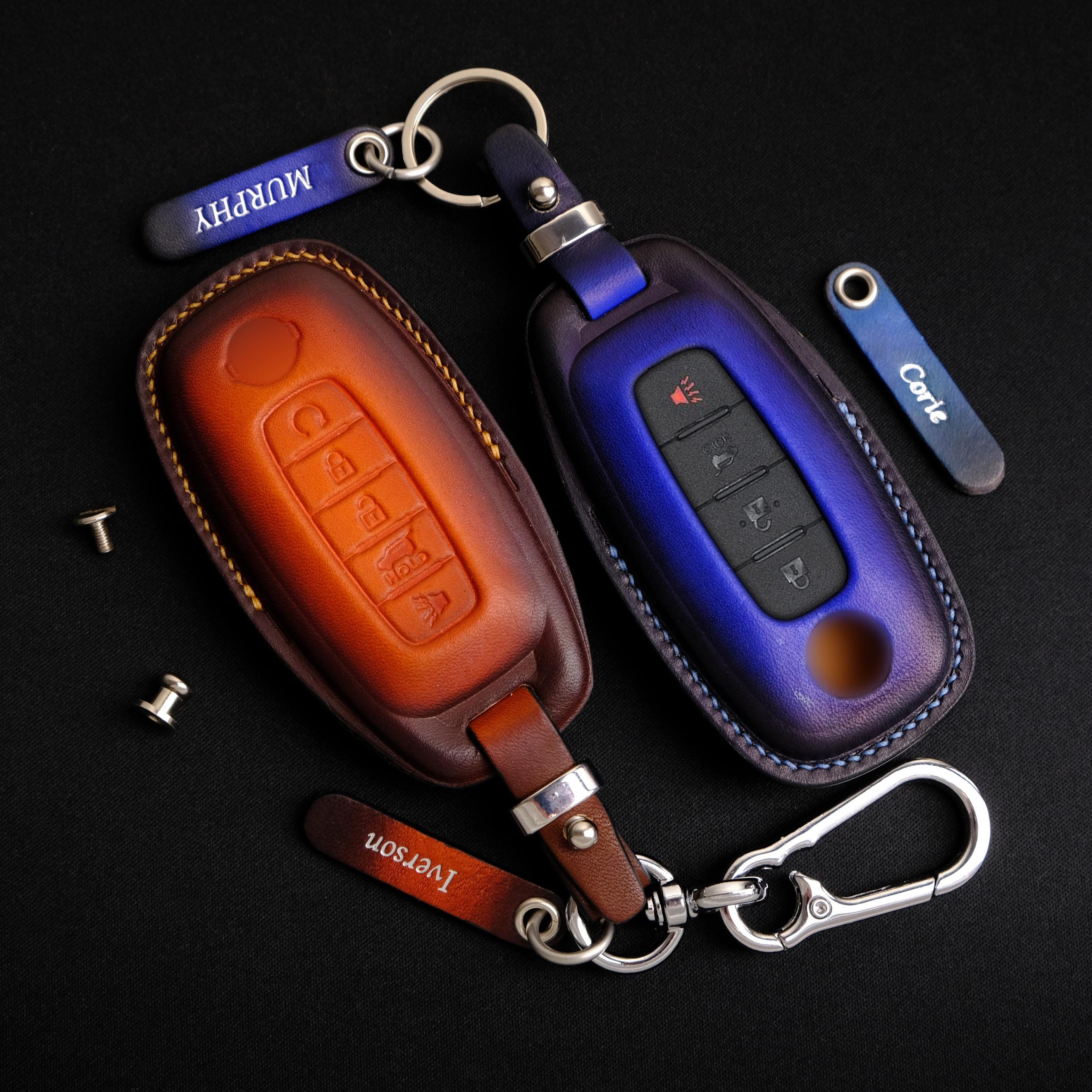 Funda para llavero de Nissan Rogue, funda de cuero para llaves de Kicks, Maxima, Murano, Sentra, Titan, Pathfinder, Qashqai Altima, accesorios para Nissan Rogue