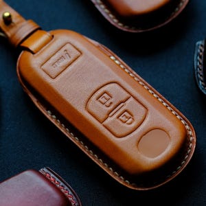 Leather Key Fob Cover For Mazda CX5, Custom Key Case For Mazda CX5, Mazda CX5 Accessories, Mazda Smart Key Case