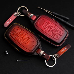 Personalized Leather Key Case For Toyota Sienna, Sienna Keychain Remotes Accessory, Toyota Sienna Key Holder