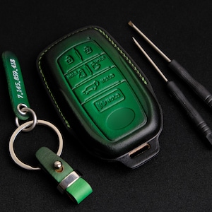 Leather Key Fob Cover For Toyota Sienna, Remote Holder Sienna Accessories, Keyless Remote Holder Shell Keychain Pouch
