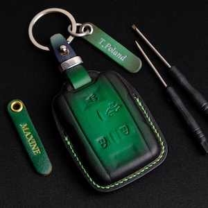 All Leather Key Covers For Chevy Colorado Silverado, Personalized Key Holder, Chain Key Protector For Keyless Entry Remotes