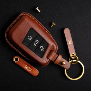 Volkswagen Passat Key Case, Leather Key Fob Cover For VW, Handmade VW Key Holder Keychain, VW Accessories, Birthday Gift