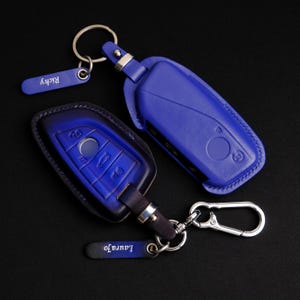 Handcrafted Leather Key Fob Cover For BMW 5, 6, 7 Series, X5... BMW Key Case, BMW Series Key Chain, X5 Key Holder, Bmw Accessories