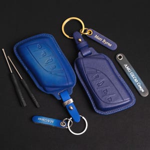 Leather Key Fob Cover For Lexus ES350, Personalized Key Cases, Lexus Smart Key Case, Lexus Keyless Remote Holder Keychain