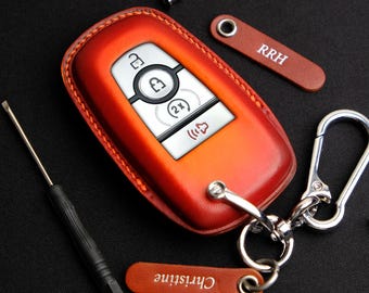 Etui porte-clés Ford Maverick, Etui porte-clés en cuir pour camionnette Ford Maverick XL, XLT Lariat... Etui clé personnalisé Ford Smart