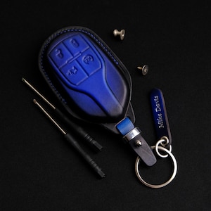 Leather Key Cover for Maserati Ghibli Quattroporte Levante, Shell Case Protector for Ghibli, Accessories Keychain for Maserati Cars