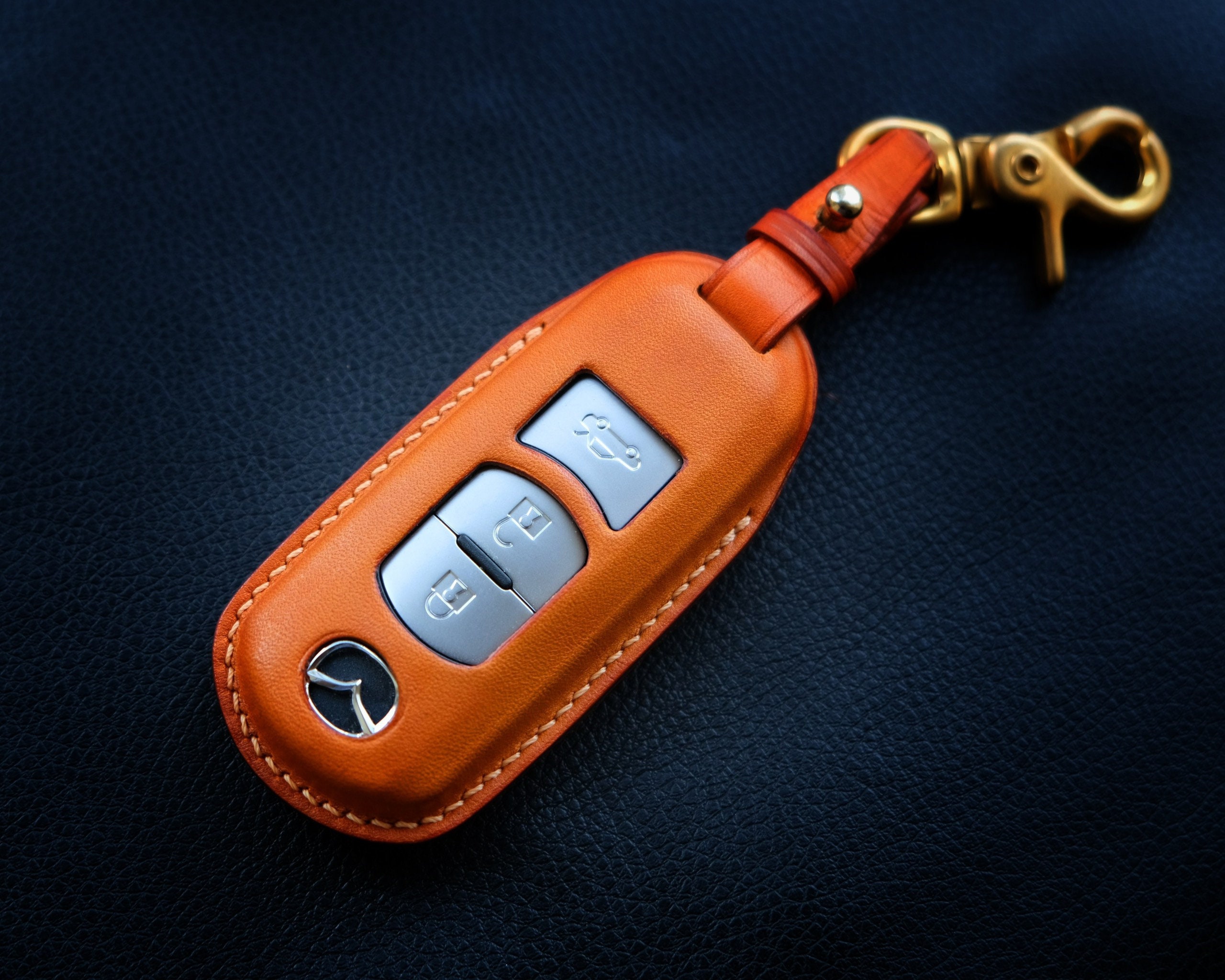 Auto Schlüsselanhänger Tasche Für Mazda CX5 2017-2024 - Wasserdichter Lederschutz